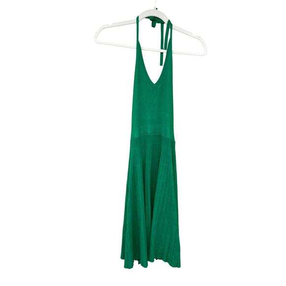 A New Day Women Kelly Green Halter Summer Small Dress Y2K Stretchy Gilmore Girl - Picture 1 of 8